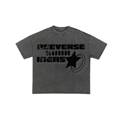 DARK GREY REEVERSE YOUR IDEAS T-SHIRT